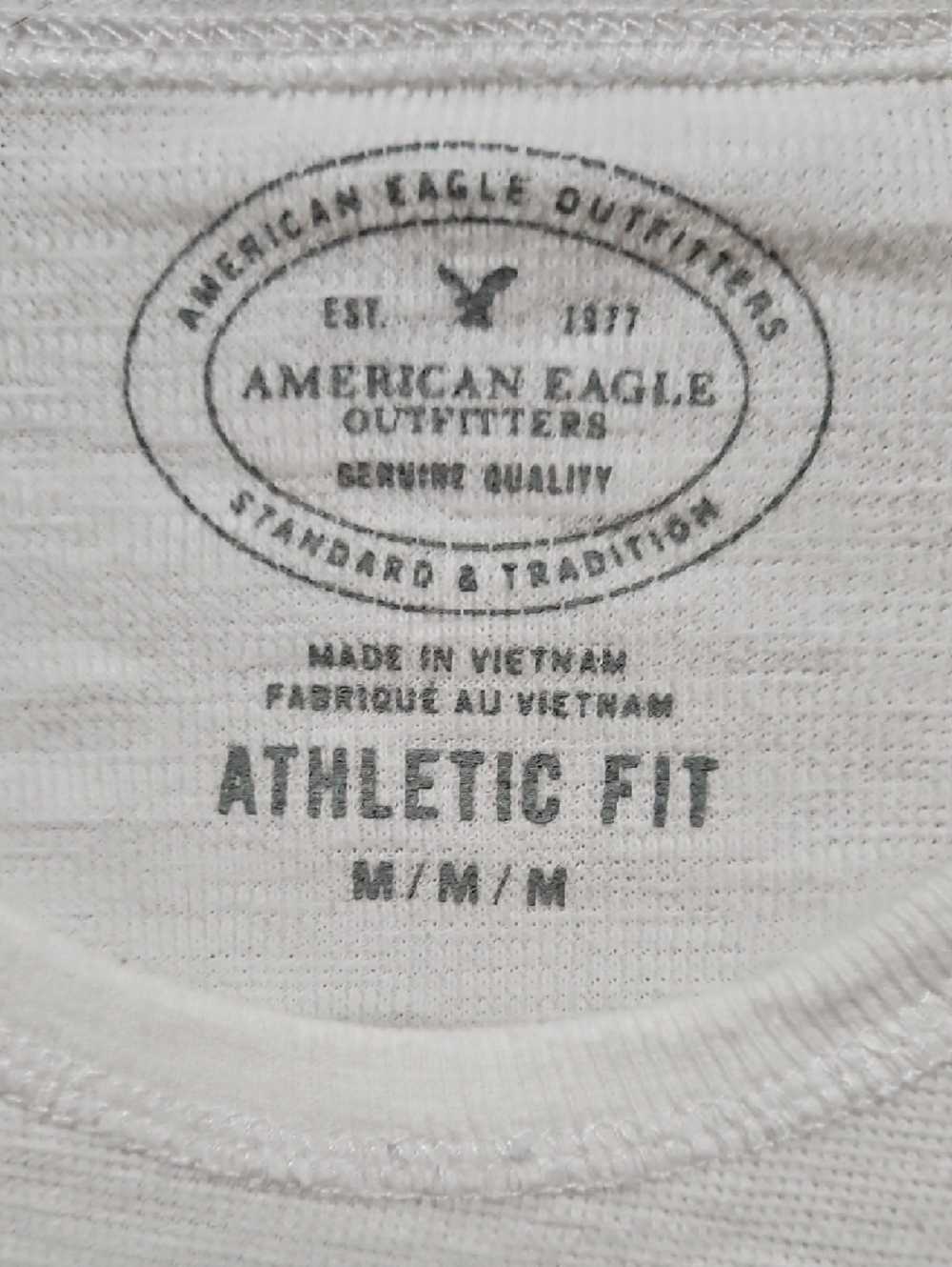 American Eagle Outfitters White Athletic Fit Long Sleeve Tee - Picture 3 of 3